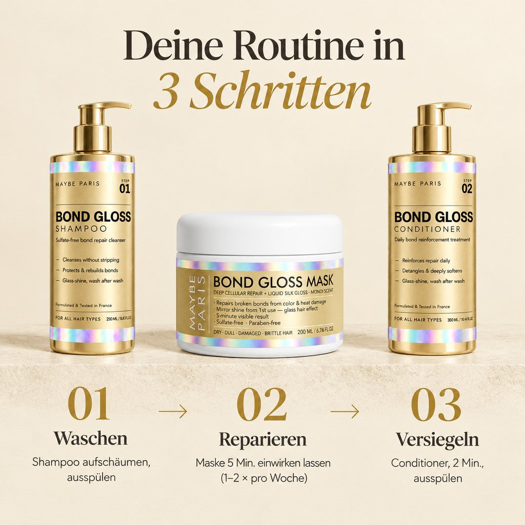 Bond Gloss Routine in 3 Schritten: Shampoo, Maske, Conditioner